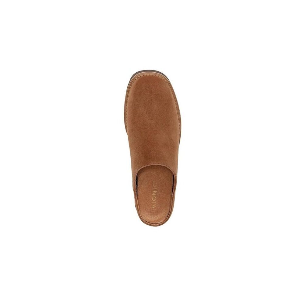 Vionic Fairfax Hazelnut Suede Leather Supportive Mule Clog Lug Sole Women’s 10 - Picture 11 of 12